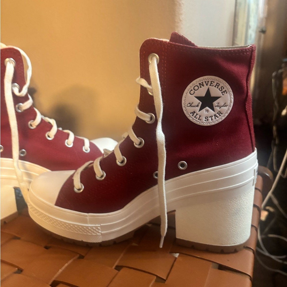Converse Women's Burgundy High-Top Platform Sneakers